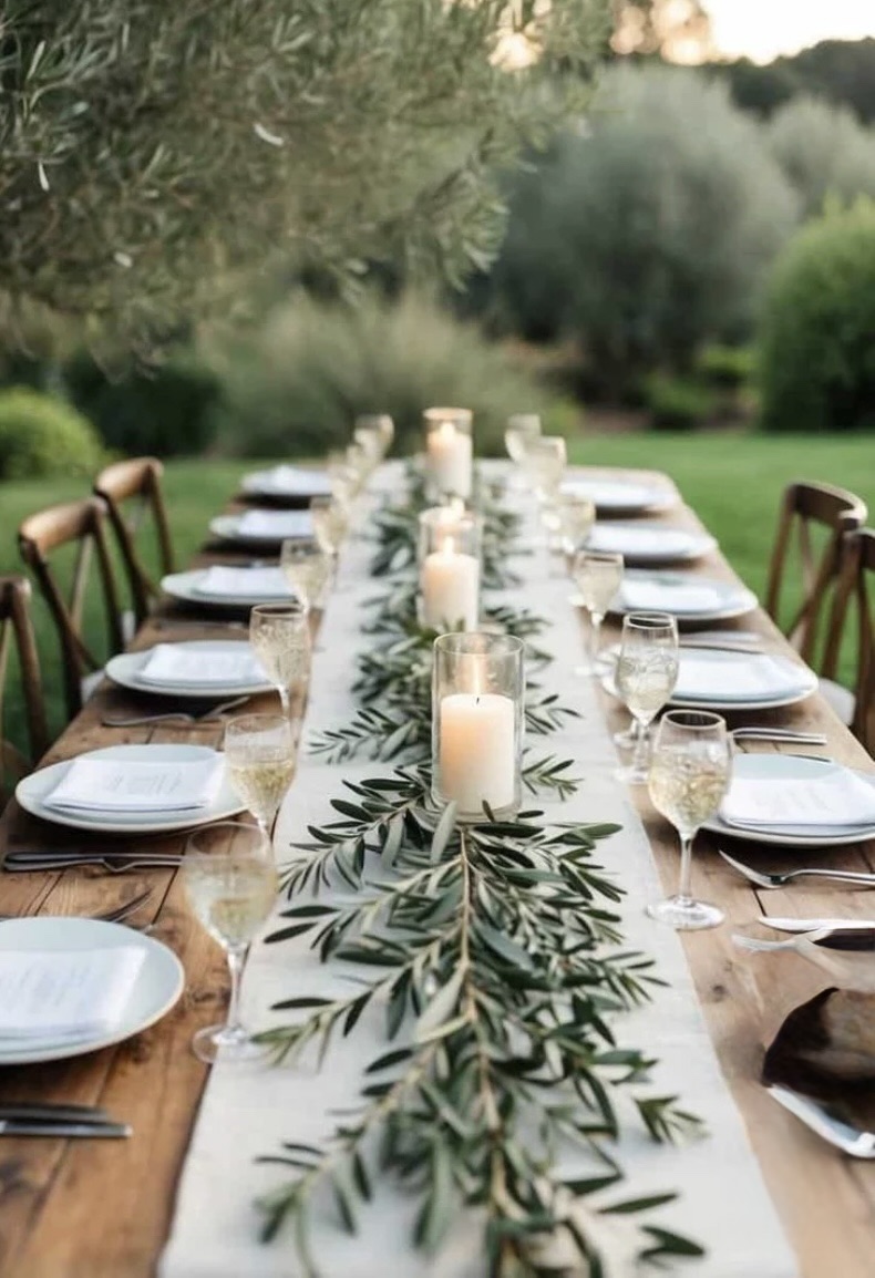 Friends gathered around a candlelit dinner table